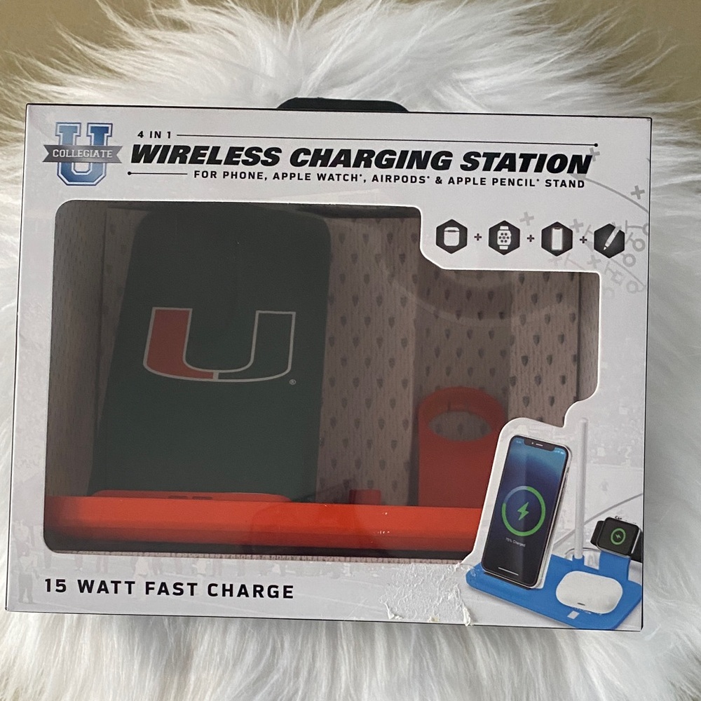 New in box University of Miami Wireless Charging Station - - Picture 7 of 8